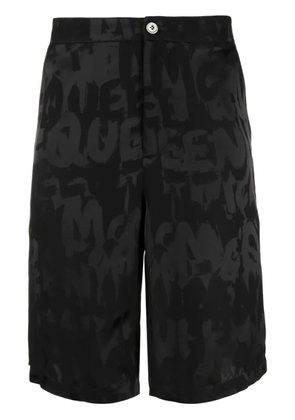 Alexander McQueen Graffiti logo-jacquard shorts - Black