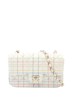 CHANEL Pre-Owned 2019 Mini Rectangular Classic Calfskin Single Flap shoulder bag - White