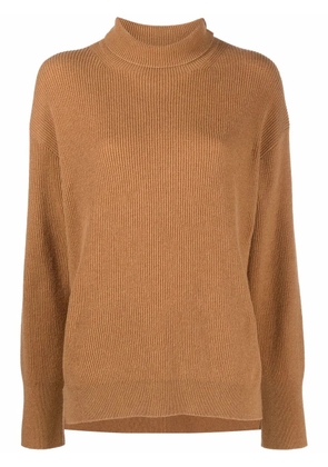 Nanushka roll-neck ribbed-knit jumper - Brown