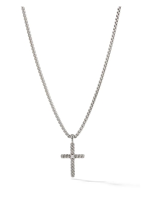 David Yurman sterling silver Cable Classics Cross diamond necklace (24.3mm)