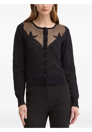 PINKO sheer-panel cardigan - Black