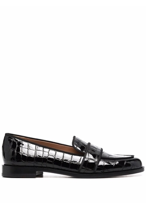 Aquazzura Martin snakeskin mocassins - Black