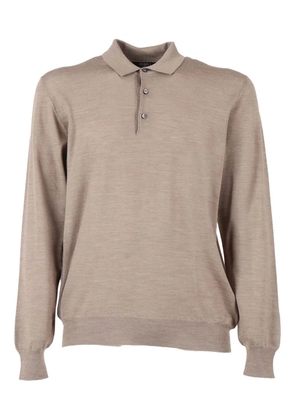 Fedeli long-sleeve polo shirt - Neutrals