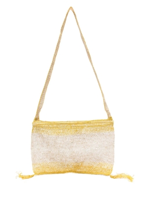 SLO_HAND_MADE tasselled net messenger bag - Yellow