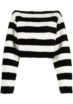 Balmain boat-neck striped jumper - Black