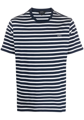 A.P.C. stripe-print cotton T-shirt - Blue