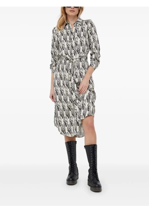 Sisley belted midi shirt dress - White