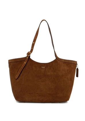 Coach buckle-fastening suede tote bag - Brown