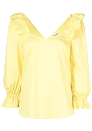 PS Paul Smith ruffle-trim cotton blouse - Yellow