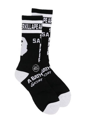 SAINT MXXXXXX SM X BAPE socks - Black