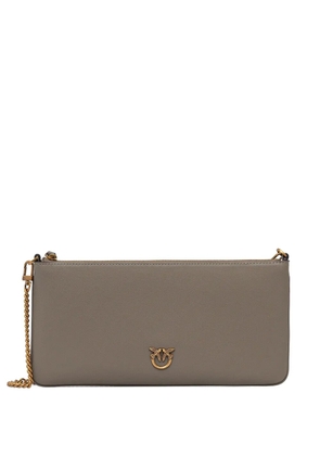 PINKO Horizontal flat logo-detail shoulder bag - Grey