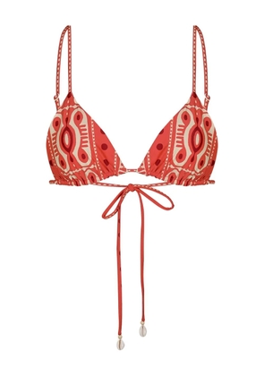Johanna Ortiz Konibo printed biquini top - Red