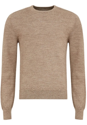 Maison Margiela elbow-patch fine-knit cardigan - Neutrals