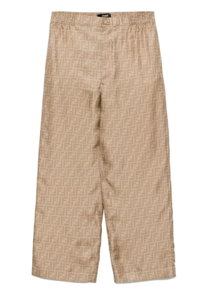 FENDI FF silk trousers - Neutrals