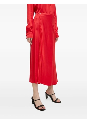 SAMSOE SAMSOE asymmetrical-hem skirt - Red