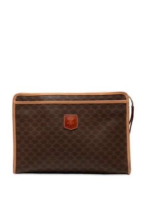 Celine Pre-Owned 2018 Macadam Coated Canvas clutch bag - Brown