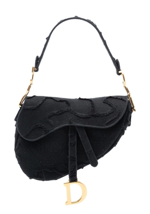 Christian Dior Pre-Owned 2019 Canvas Embroidered Camouflage Saddle Bag shoulder bag - Black