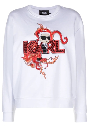 Karl Lagerfeld Ikonik Karl-logo organic cotton sweatshirt - White