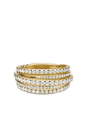 David Yurman 18kt yellow gold Pavé Crossover diamond ring (11mm)