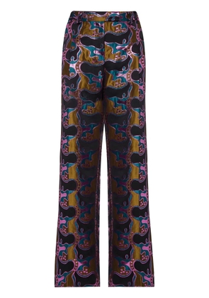 La DoubleJ La Comasca patterned-jacquard trousers - Black