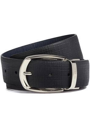 Zegna leather logo-engraved belt - Black