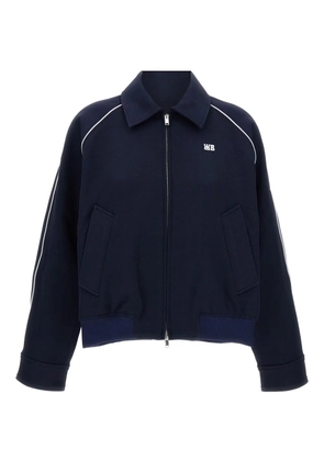 Wales Bonner logo-embroidered zip-up jacket - Blue