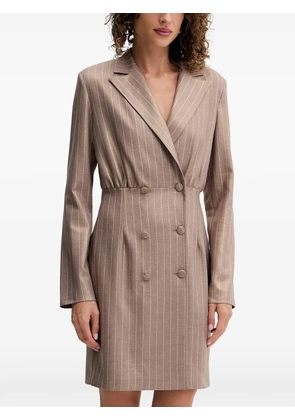 FRACOMINA pinstriped double-breasted dress - Neutrals