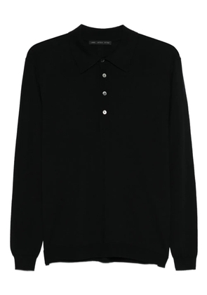 Low Brand long-sleeve button polo shirt - Black