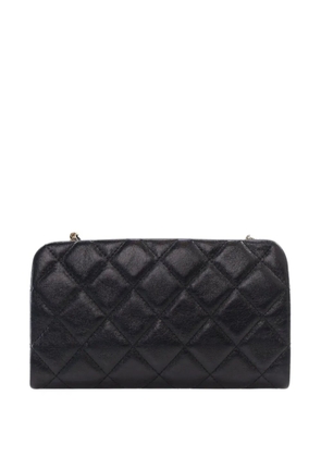 CHANEL Pre-Owned 2021-2025 Glazed Calfskin Frame Clutch On Chain crossbody bag - Black