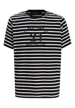 Karl Lagerfeld striped embroidered t-shirt - Black