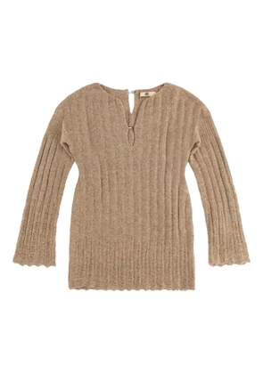 KNWLS Cosma knitted mini dress - Neutrals