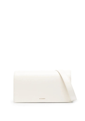 Jil Sander logo-stamp leather shoulder bag - Neutrals