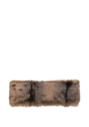 Open YY faux-fur elastic headband - Brown