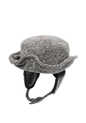 Open YY ear-flap logo-detail hat - Grey