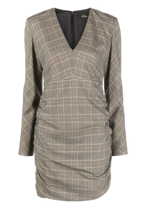 TWINSET check-pattern ruched minidress - Black