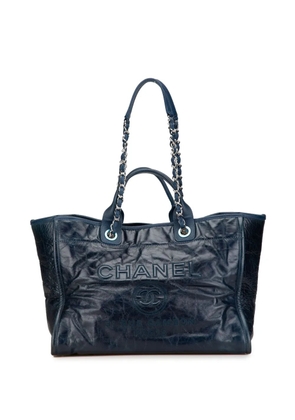 CHANEL Pre-Owned 2016-2017 Medium Glazed Calfskin and Caviar Deauville Tote satchel - Blue