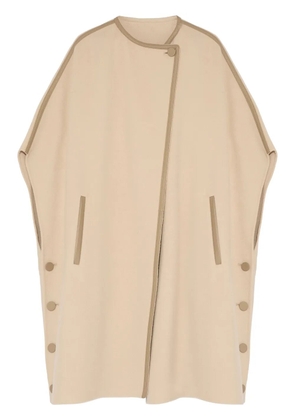 Yves Salomon double-layer cashmere-blend cape - Neutrals