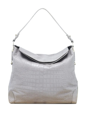 Aigner Vintage 2000s crocodile-embossed shoulder bag - Grey
