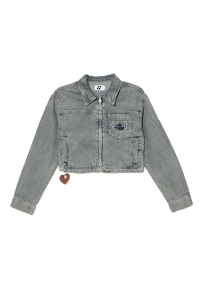 izzue logo-patch jacket - Blue