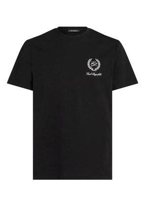 Karl Lagerfeld embroidered-logo T-shirt - Black