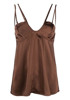 AERON U-neck satin camisole top - Brown