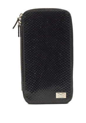 Dolce & Gabbana Pre-Owned 2000s snakeskin zip-around wallet - Black