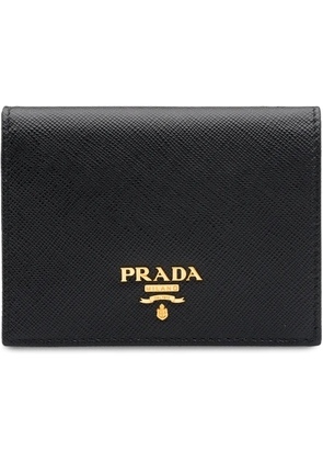 Prada logo-plaque folding wallet - Black