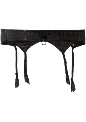 Folies By Renaud faux leather suspender belt - Black