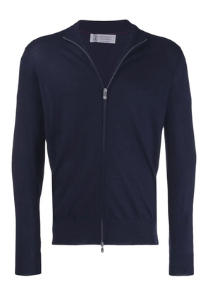 Brunello Cucinelli zip-up knit cardigan - Blue