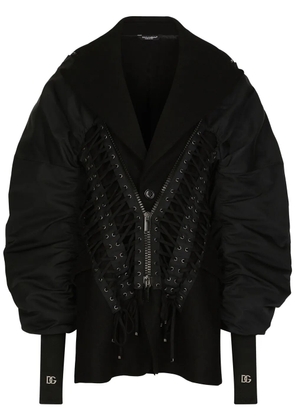 Dolce & Gabbana lace-up bomber jacket - Black