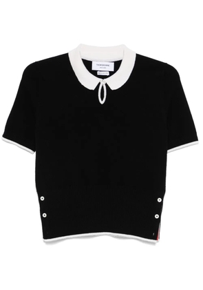 Thom Browne keyhole cashmere polo shirt - Black