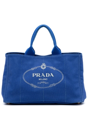 Prada Pre-Owned 2013-2025 Large Canvas Canapa Logo satchel - Blue