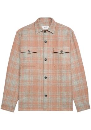 AMI Paris Maxi checked overshirt - Neutrals
