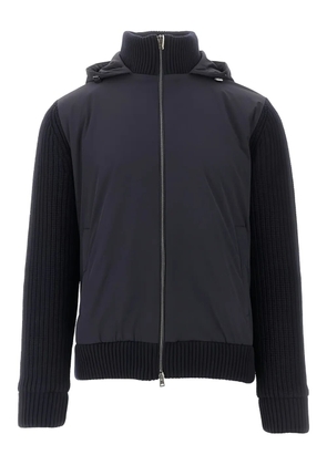 Herno hooded knitted-sleeve jacket - Blue